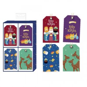 bismark pack de 24 etiquetas colgantes para regalos 4 diseños navideños incluyen cordon