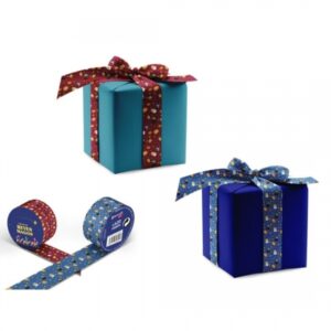 bismark rollo de cinta navideña para regalos medidas 60mmx2m 2 diseños aleatorios