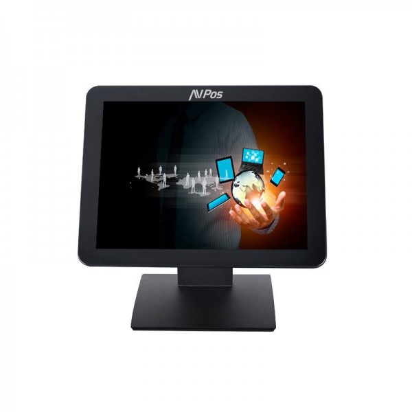 avpos avpos t17 monitor tactil de 17 pulgadas pantalla true flat capacitiva de 10 puntos 1280x1024 400cd/m2 vga color negro