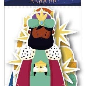 bismark pack de banderines colgantes de papel reyes magos reyes, estrellas y cofres no incluye la cuerda