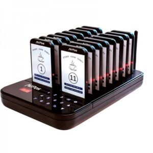 avpos avp ac t16 avisador de clientes base de carga 16 unidades 350/500m alcance 200 mah color negro