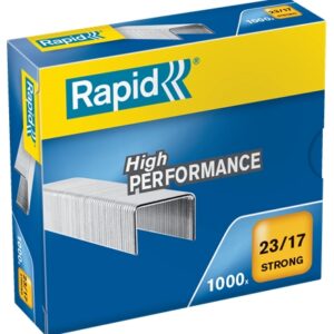 rapid strong caja de 1000 grapas 23/17 de 110 a 140 hojas alambre reforzado galvanizado patilla de 17mm