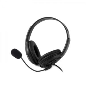coolbox coolchat u1 auriculares con microfono diadema ajustable almohadillas acolchadas control de volumen cable de 2m color negro