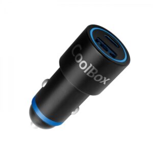 coolbox cargador de coche 48w qc3.0 y pd1.2 usb a y usb c color negro