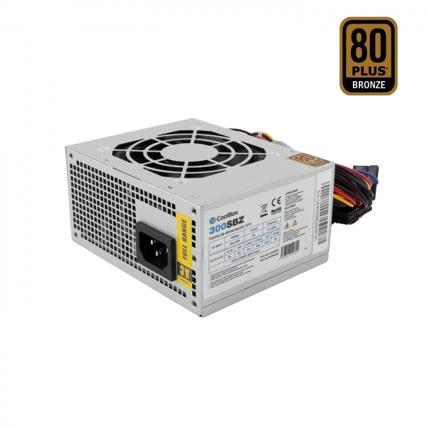 coolbox fa300sbz 80 plus bronze fuente de alimentacion 300w sfx pfc activo ventilador 80mm