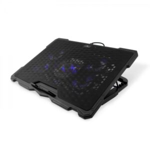 coolbox ncp17 v5 base de refrigeracion para portatil hasta 17.3" 5 ventiladores 4 posiciones de inclinacion iluminacion led azul 2 puertos usb 2.0