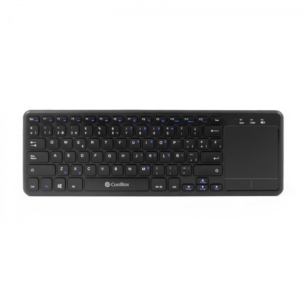 coolbox tew01 bk teclado inalambrico touchpad pc, tv color negro