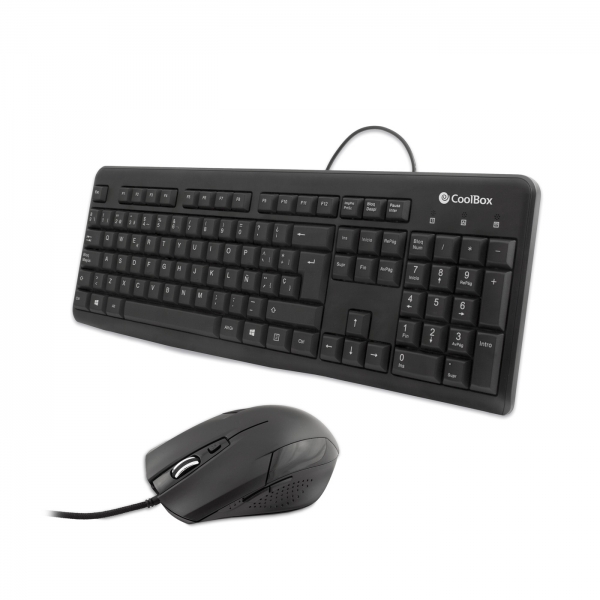 coolbox ktr 01u pack usb teclado 105 teclas + raton 4 botones uso ambidiestro cable de 1.50m color negro