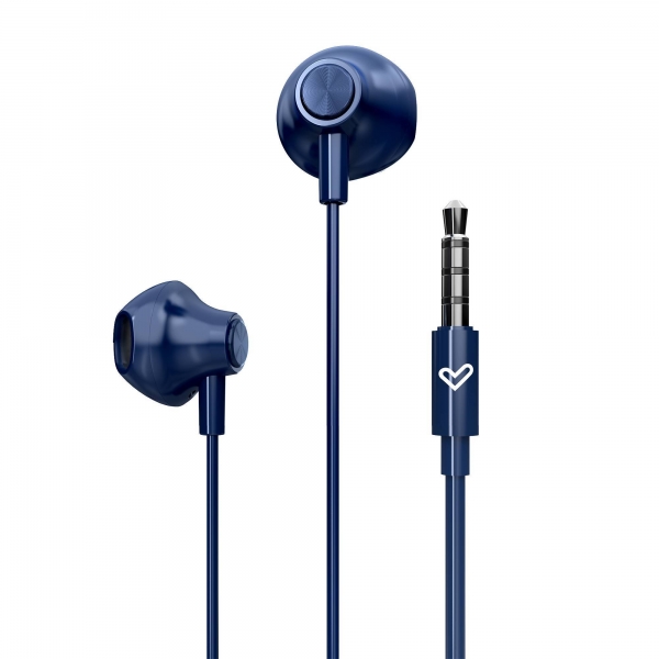 energy sistem easypods auriculares de boton aislamiento acustico microfono integrado control de reproduccion conector jack 3.5 mm cable 120 cm color azul