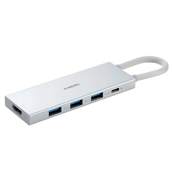 xiaomi 5 en 1 hub usb c con 3x usb a 3.0, 1x usb c carga rapida hast 100w, 1x hdmi carcasa de aluminio