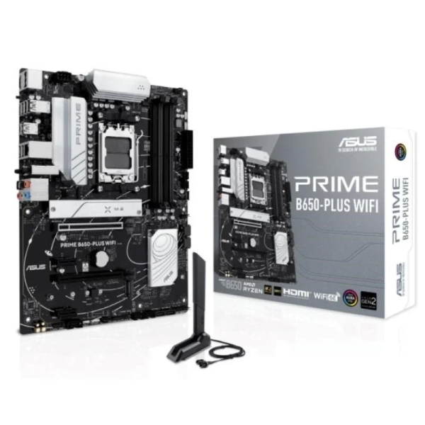 asus prime b650 plus wifi placa base amd5 4x ddr5 wifi, bluetooth, hdmi, m.2, pcie 4.0, 4x sata iii, usb 2.0, 3.2, rj 45, displayport, factor atx