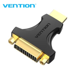 vention adaptador hdmi a dvi chapado en oro direccion dual resolucion 1080p@60hz carcasa de pvc color negro