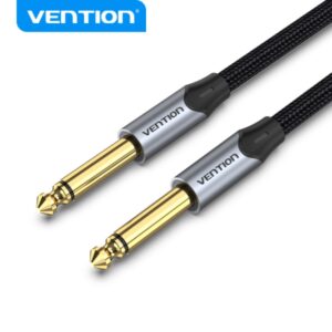 vention cable audio 6.5mm 1.5m conectores ts macho niquelado conductor de cobre esmaltado color gris