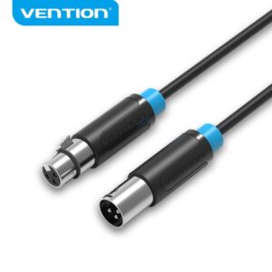 vention cable de microfono xlr conectores bañados en oro conductor de bronce esmaltado color negro