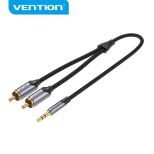 vention cable de audio rca sonido hi fi cancelacion de ruido conductor de cobre 29awg interfaz bañada en oro color gris
