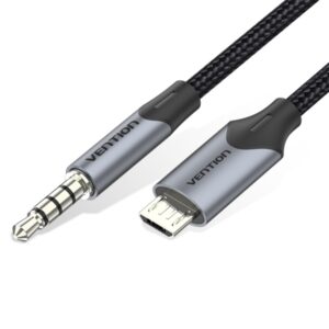 vention cabletech adaptador micro usb a jack 3.5 conectores de alta calidad usb 2.0 color negro
