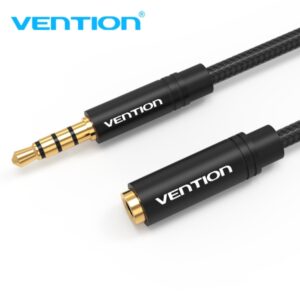 vention bhbbg cable de extension de audio estereo contactos bañados en oro diametro 3.5 mm color negro