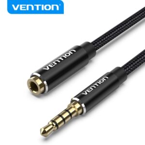 vention cable de audio estereo conector jack 3.5 macho a hembra longitud 5m color negro
