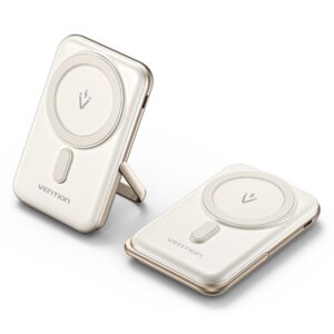 vention powerbank inalambrico magnetico 10000mah usb tipo c carga rapida 20w entrada wireless 15w material pc+abs color blanco