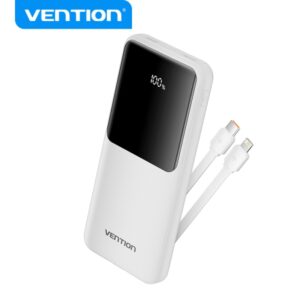 vention power bank 10.000mah multiples interfaces usb carga rapida salida total 3a color blanco