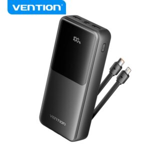 vention power bank 20.000mah multiples interfaces alta capacidad de carga salida total 3a color negro