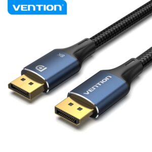 vention cable displayport 1.4 8k trenzado 1.5 metros resolucion 8k@60hz 4k@144hz hdr compatible freesync/g sync color azul