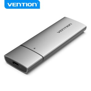 vention carcasa para ssd usb 3.1 gen 2c 10 gbps aluminio compatible m.2 nvme incluye cable usb c color gris