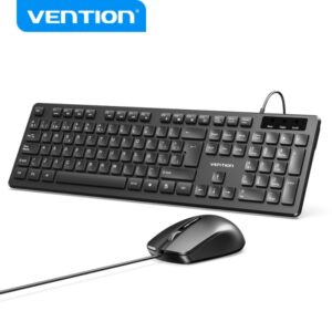 vention ktc teclado y raton ergonomico 104 teclas sensor 1200 dpi plug and play amplia compatibilidad color negro