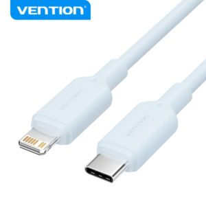 vention cable usb c a lightning conector niquelado potencia 27w corriente 3a 1m color azul