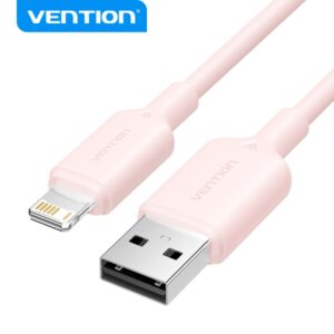 vention cable usb lightning conector usb a a lightning 1m transmision 480mbps salida 2.4a color rosa