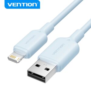 vention cable usb 2.0 lightning transmision 480mbps salida 2.4a 1m color azul