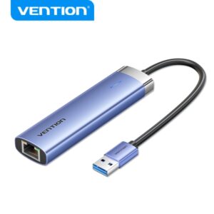 vention hub usb 3.0 5 en 1 transferencia 5 gbps puerto gigabit ethernet amplia compatibilidad control termico eficiente color azul