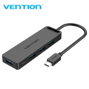 vention hub usb c 4 puertos alta velocidad 5 gbps compatible otg amplia compatibilidad color negro