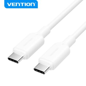 vention cable usb niquelado 60w 3a 1m color blanco