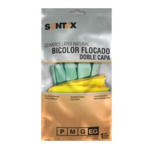 santex guantes de latex talla l doble capa interior algodon flocado palma y dedos texturizados conforme (ue) 2016/425 color verde/amarillo