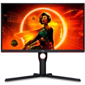 aoc monitor 24.5" led va fullhd 240hz freesync premium respuesta 1ms ajustable en altura, giratorio e inclinable angulo de vision 178° hdmi, displayport, audio montaje vesa 100x100