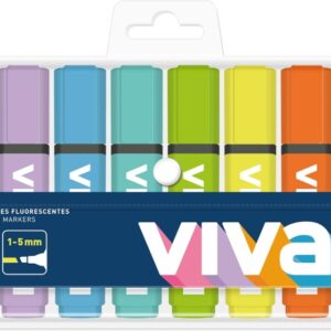 molin viva pack de 8 marcadores fluorescentes trazo entre 1 y 5mm tinta con base de agua colores surtidos