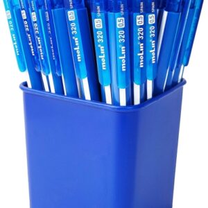 molin grafic 320 pack de 50 portaminas hb 0.5mm cuerpo triangular goma de borrar integrada color azul
