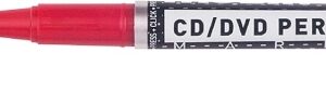 molin rotulador permanente para cd, dvd doble punta 0.4 y 1mm tinta permanente con base alcohol color rojo