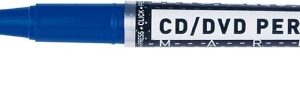 molin rotulador permanente para cd, dvd doble punta 0.4 y 1mm tinta permanente con base alcohol color azul