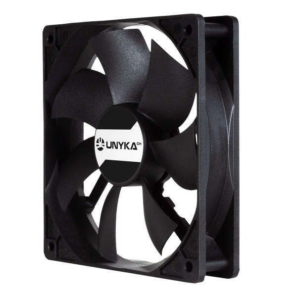 unykach server ventilador 120mm de doble bola velocidad max. 1800rpm conector de 4 pines con control de temperatura color negro