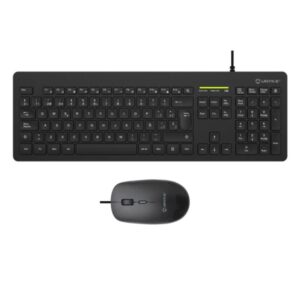 unykach mk211 pro slim pack de teclado slim 108 teclas de membrana + raton 2400dpi, 3 botones, uso ambidiestro color negro