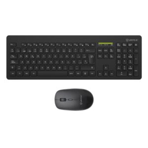 unykach mk212 pro slim wireless pack de teclado inalambrico slim 108 teclas de membrana + raton inalambrico 1600dpi, 3 botones, uso ambidiestro color negro