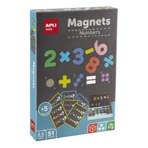 apli juego magnetico de numeros introduccion a las matematicas incluye 51 imanes de numeros y simbolos y 15 fichas con ejemplos