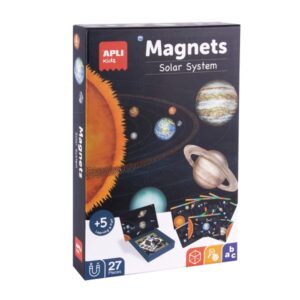 apli juego magnetico el sistema solar introduccion al sistema solar, fases lunares, estaciones y constelaciones incluye 27 imanes de letras y 7 fichas con ejemplos