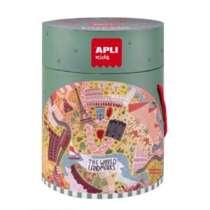 apli puzzle circular monumentos de 48 piezas tamaño Ø50cm poster para facilitar montaje recomendado para niños a partir de 5 años