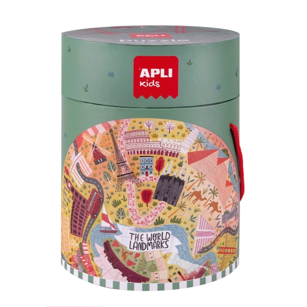 apli puzzle circular monumentos de 48 piezas tamaño Ø50cm poster para facilitar montaje recomendado para niños a partir de 5 años
