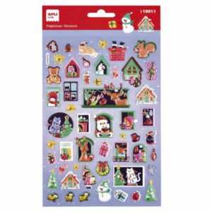 apli bolsa con 52 pegatinas navideñas modelo adviento casa adhesivo permanente motivos navideños ideal para decorar regalos y tarjetas