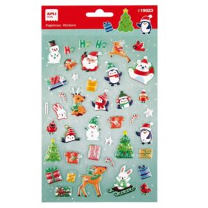 apli bolsa con 40 pegatinas navideñas modelo papa noel adviento adhesivo permanente motivos navideños