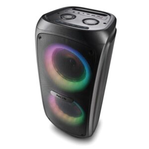 ngs wild temper altavoz portatil 200w tws bluetooth 5.3 iluminacion led rgb usb, aux in y doble entrada de microfono autonomia hasta 5h color negro
